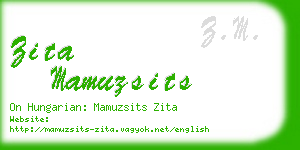 zita mamuzsits business card